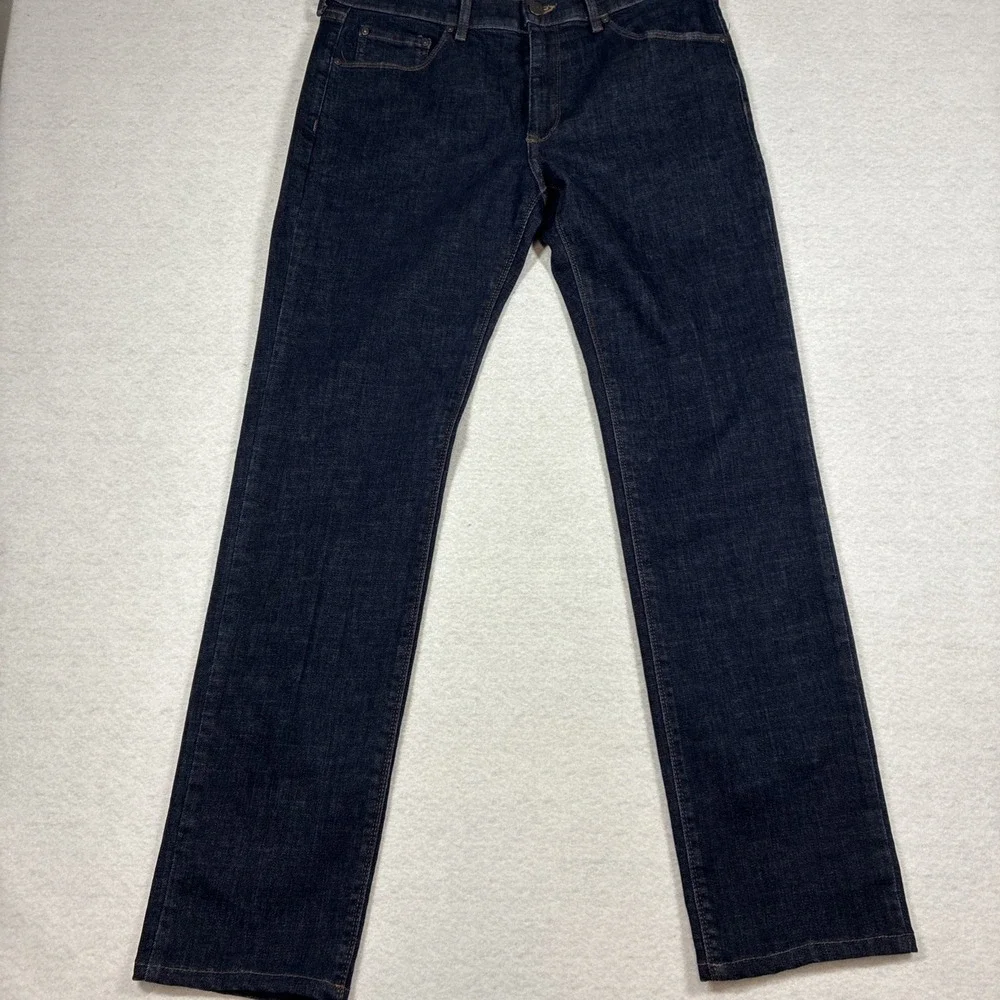 Mott & Bow Slim Wooston Jeans Mens 35x34 Blue Dark Slim Straight Stretch Denim